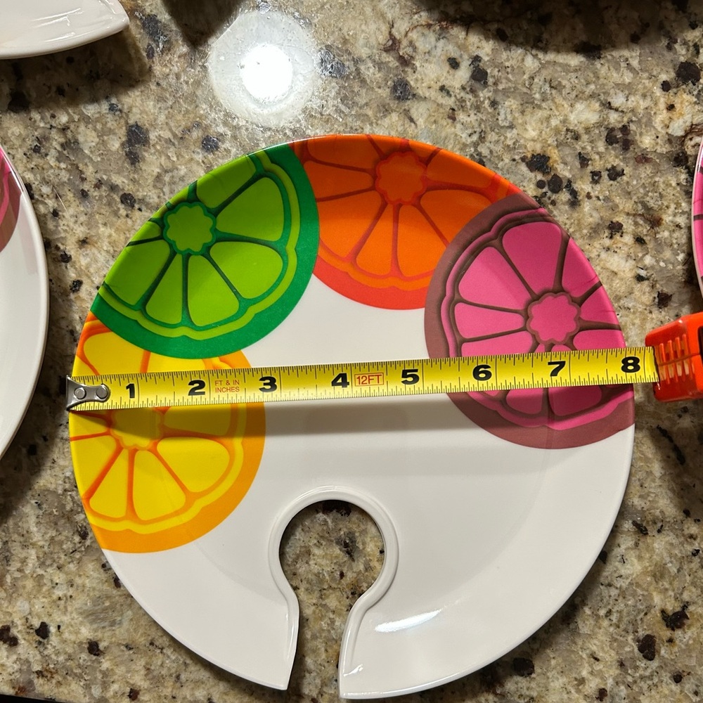 Colorful Citrus Palette Melamine 8”Plates - Picture 3 of 7